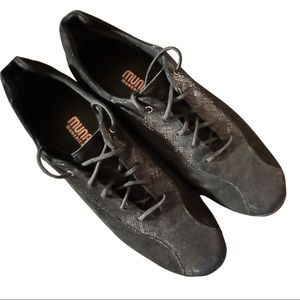 Munro lace up flat sneaker with treads and sparkle detail